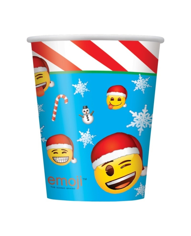 Vasos 266ml Emoji Navidad Carton
