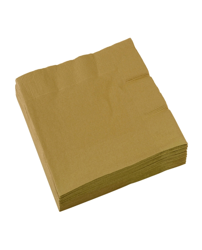 Servilletas 33X33cm Oro  ***OFERTA DTO NO ACUMULABLE