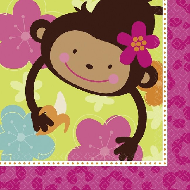 SERVILLETAS 33x33cm MONKEY LOVE ***OFERTA DTO NO ACUMULABLE