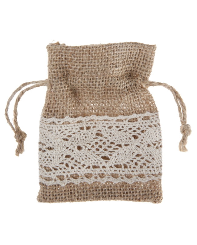 Bolsas Encaje Kraft 7.5 X 10cm Yute Y Poliester ***OFERTA DTO NO ACUMULABLE