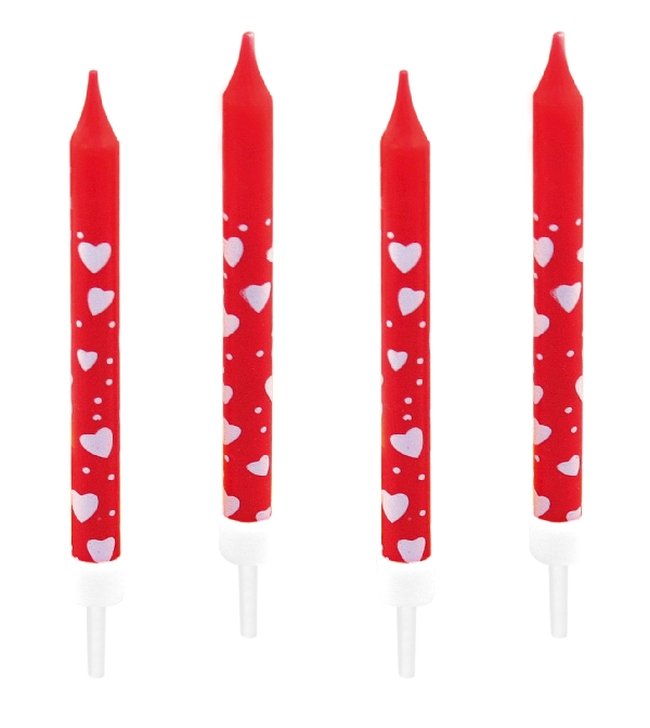 Velas Rojas Corazones 7.5cm