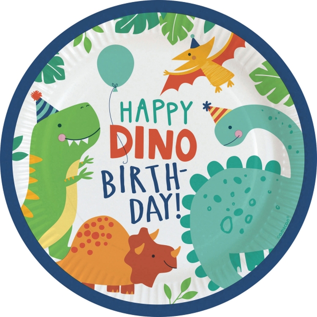 Platos 23cm Happy Dino Bday