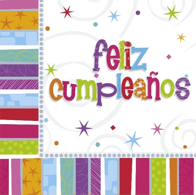 Servilleta Mediana 33X33 Radiant Bday Feliz Cumpleaños ***OFERTA DTO NO ACUMULABLE