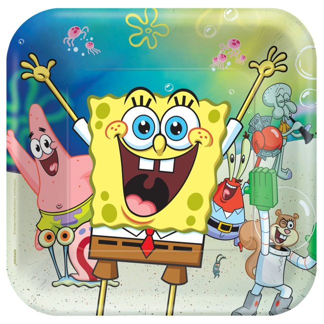 PLATOS 23cm BOB ESPONJA CUADRADO