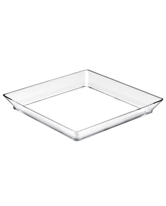 Bandeja Reutilizable Cuadrada Transparente 13X13cm Poliestireno ***OFERTA DTO NO ACUMULABLE