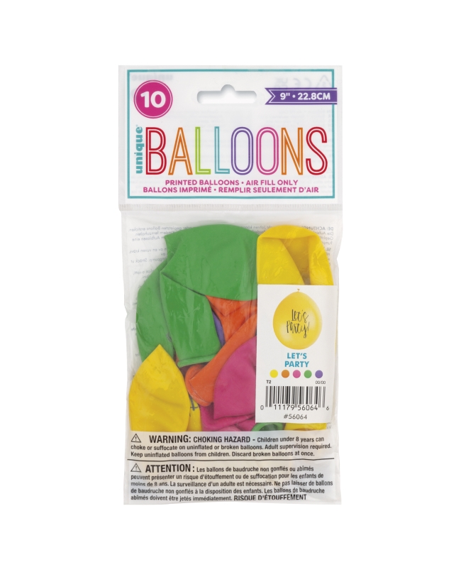Globos Latex 22,8cm Lets Party Surtidos