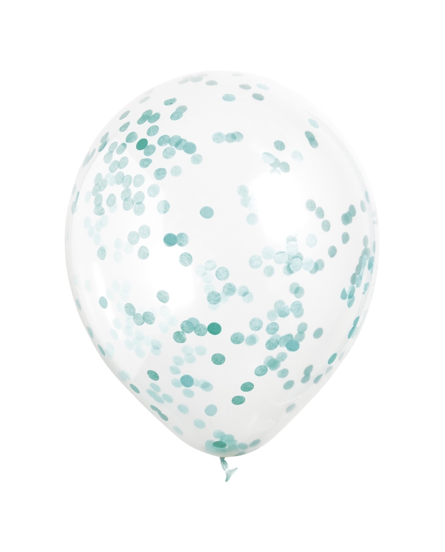 Globos Latex 30,5cm Transparentes Confeti Caribe