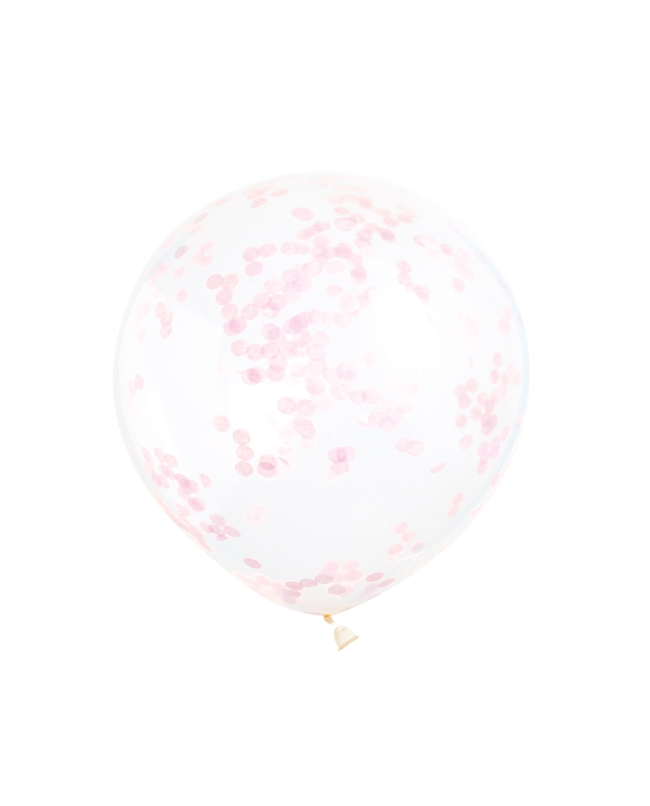 Globos Latex 30,5cm Transparentes Confeti Rosa Pastel