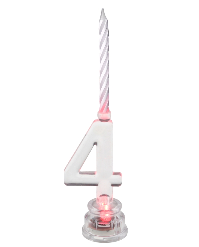 Vela Led Numero 4 3.5X13cm Parafina Y Plastico ***OFERTA DTO NO ACUMULABLE