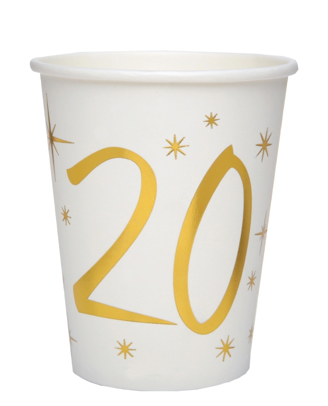 Vasos Blanco Numero 20 Oro 7.8X9.7cm 27cl Carton ***OFERTA DTO NO ACUMULABLE