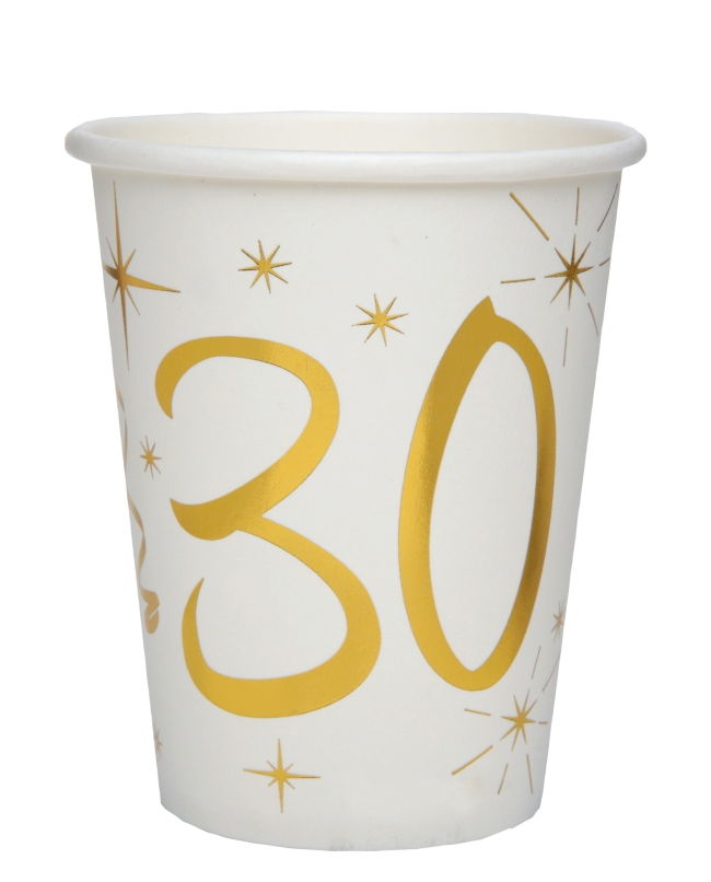 Vasos Blanco Numero 30 Oro 7.8X9.7cm 27cl Carton ***OFERTA DTO NO ACUMULABLE
