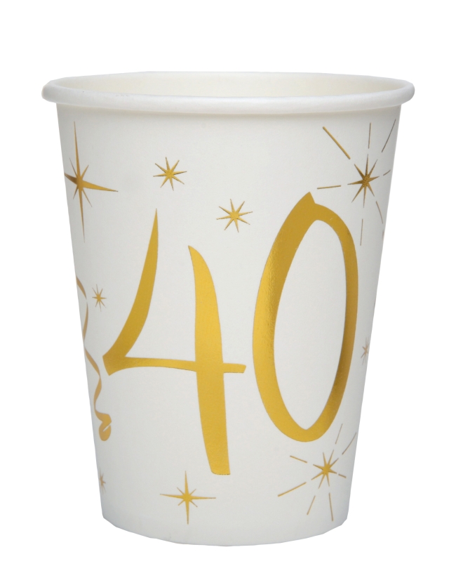 Vasos Blanco Numero 40 Oro 7.8X9.7cm 27cl Carton ***OFERTA DTO NO ACUMULABLE