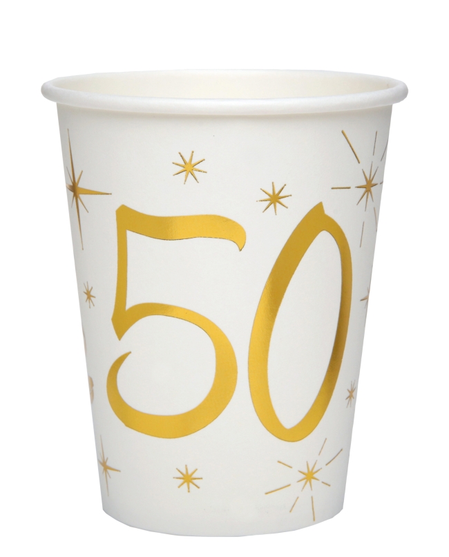 Vasos Blanco Numero 50 Oro 7.8X9.7cm 27cl Carton ***OFERTA DTO NO ACUMULABLE