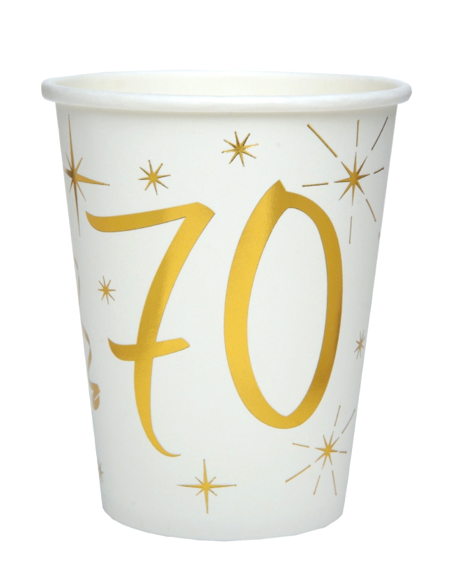 Vasos Blanco Numero 70 Oro 7.8X9.7cm 27cl Carton ***OFERTA DTO NO ACUMULABLE