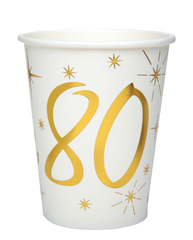 Vasos Blanco Numero 80 Oro 7.8X9.7cm 27cl Carton ***OFERTA DTO NO ACUMULABLE