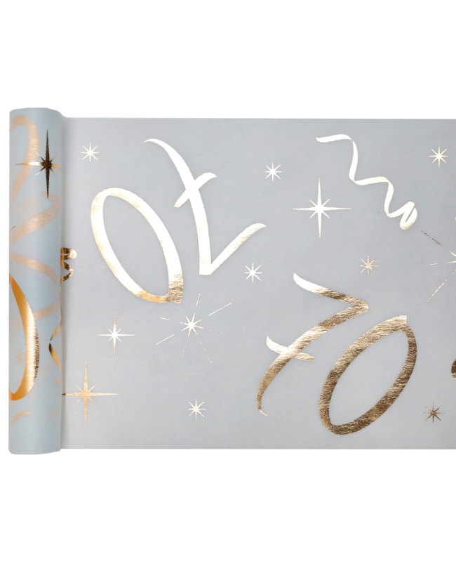 Camino Mesa Blanco Numero 70 Oro 30cm X 5m Tejido No Tejido Poliester ***OFERTA DTO NO ACUMULABLE