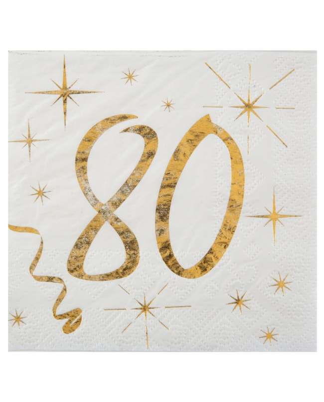Servilletas Blanco Numero 80 Oro 25X25cm Papel 3 Capas ***OFERTA DTO NO ACUMULABLE