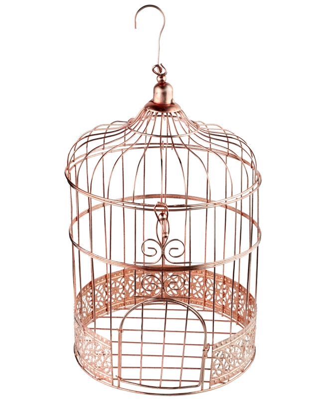 Deco Jaula Rosa 20 X 31cm Metal ***OFERTA DTO NO ACUMULABLE
