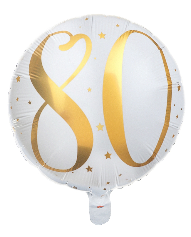 Globo Foil 45cm Numero 80 Oro Helio 0.015 m3 ***OFERTA DTO NO ACUMULABLE