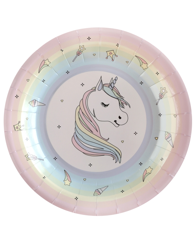 Platos Unicornio22.5cm Carton ***OFERTA DTO NO ACUMULABLE