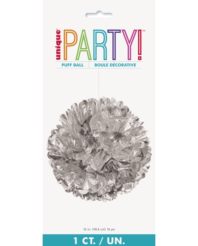 Deco Pom Pom Tisu Plata 40,6cm