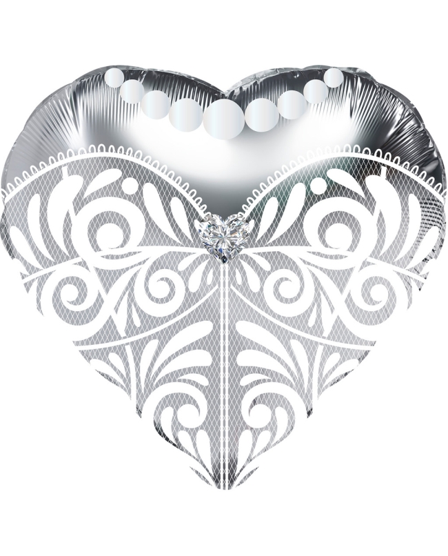 18 Forma Corazon Vestido Novia 45cm