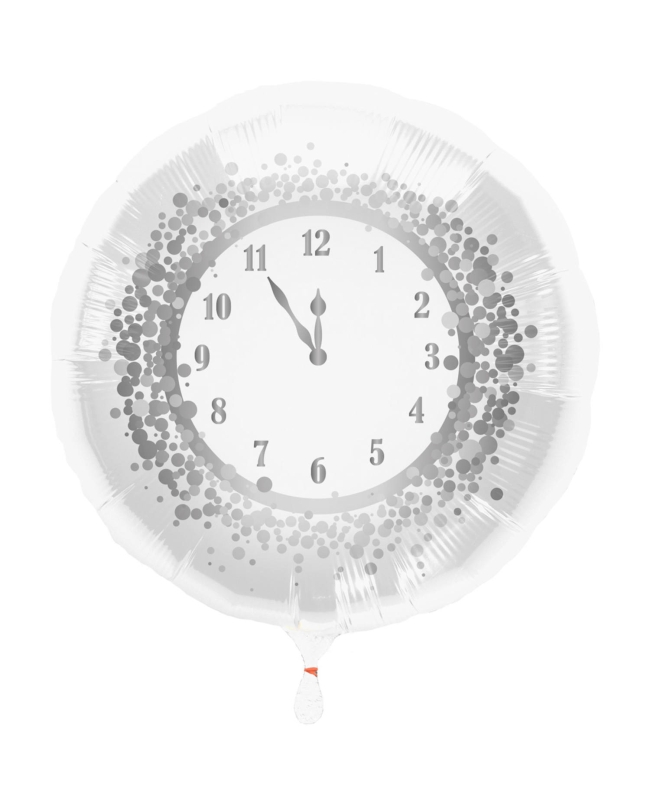 18/45cm Reloj Año Nuevo Blanco/Plata