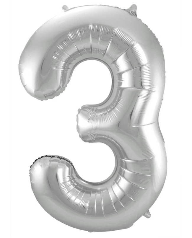 Forma Numero 3 Plata 86cm ***OFERTA DTO NO ACUMULABLE