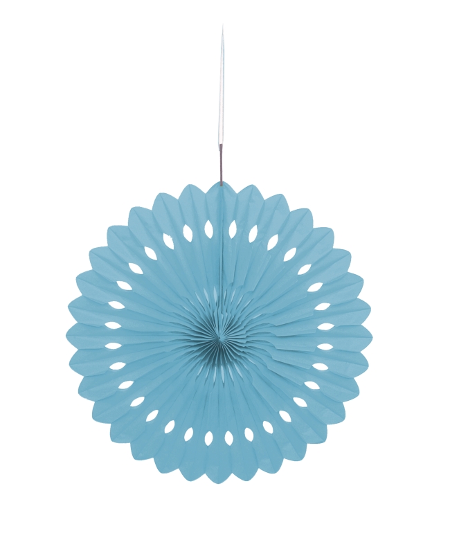 Deco Abanico Tisu Azul Pastel 40,6cm