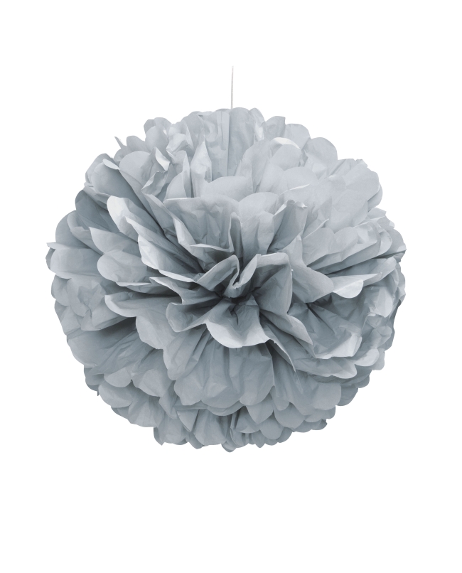 Deco Pom Pom Tisu Plata 40,6cm