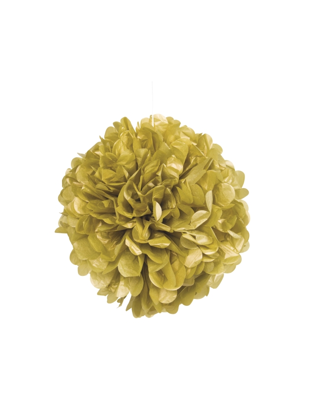 Deco Pom Pom Tisu Oro Metalizado 40,6cm