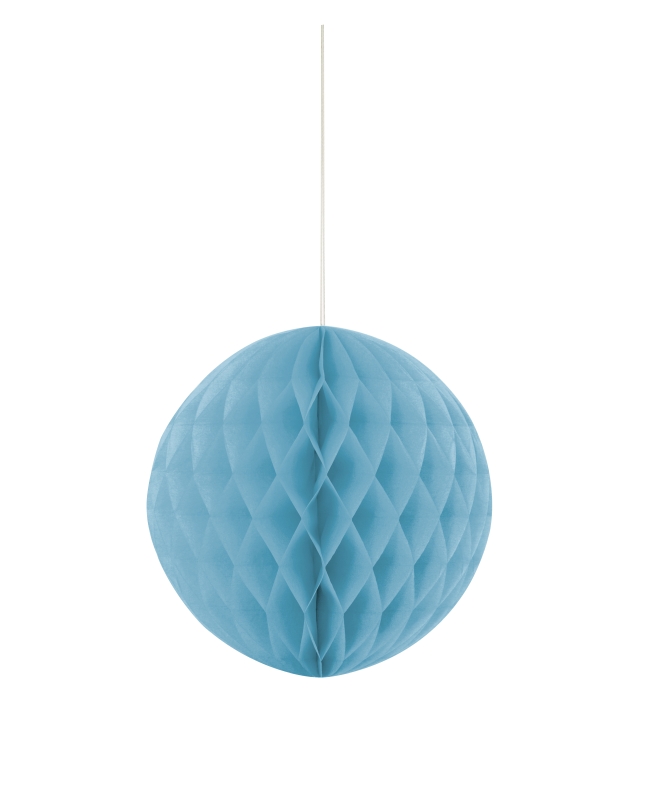 Deco Bola Nido Abeja Azul Pastel 20,3cm