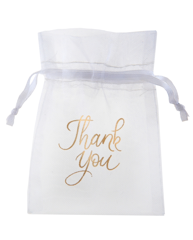 Bolsas Thank You Oro 7.5X10cm T.Organza ***OFERTA DTO NO ACUMULABLE