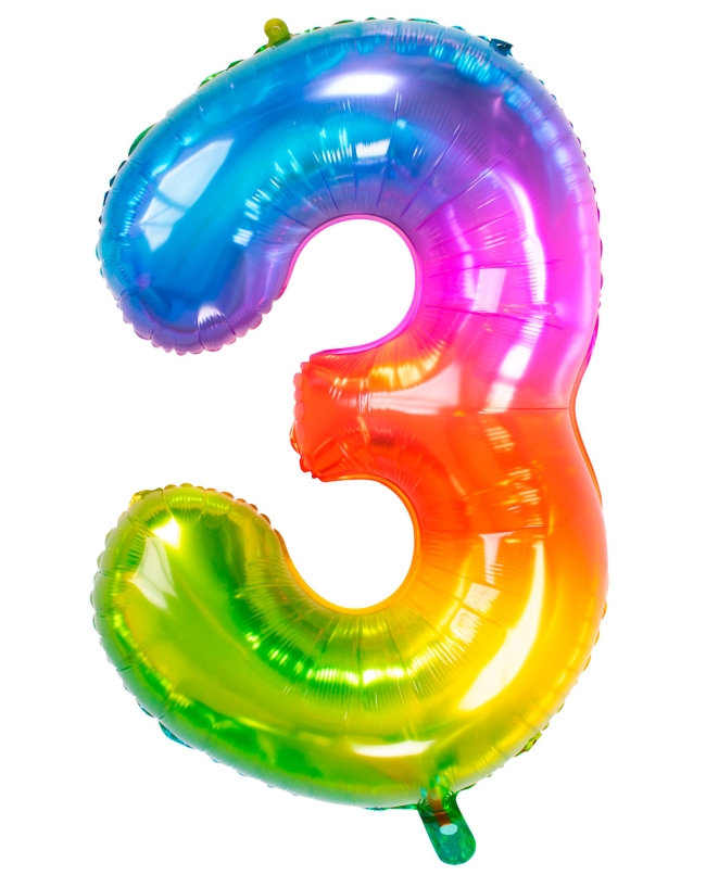 Forma Numero 3 Arcoiris Gominola 86cm ***OFERTA DTO NO ACUMULABLE
