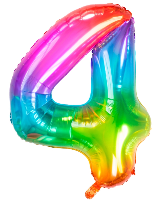 Forma Numero 4 Arcoiris Gominola 86cm ***OFERTA DTO NO ACUMULABLE