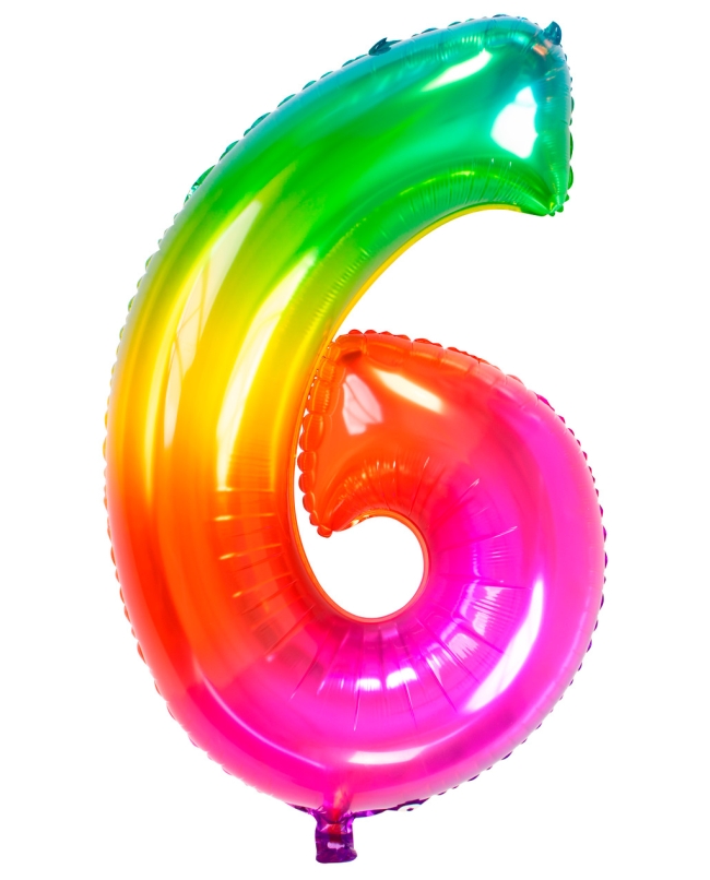 Forma Numero 6 Arcoiris Gominola 86cm ***OFERTA DTO NO ACUMULABLE