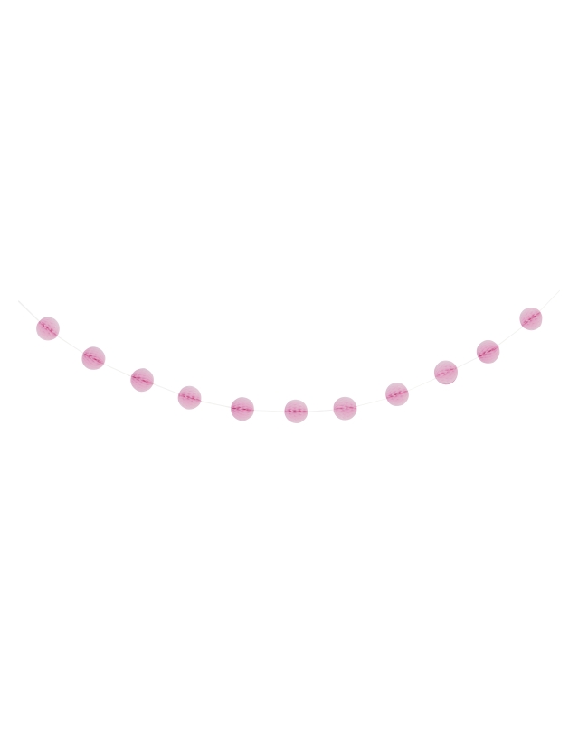 Guirnalda Bolas Nido Abeja Rosa Pastel 2,13m