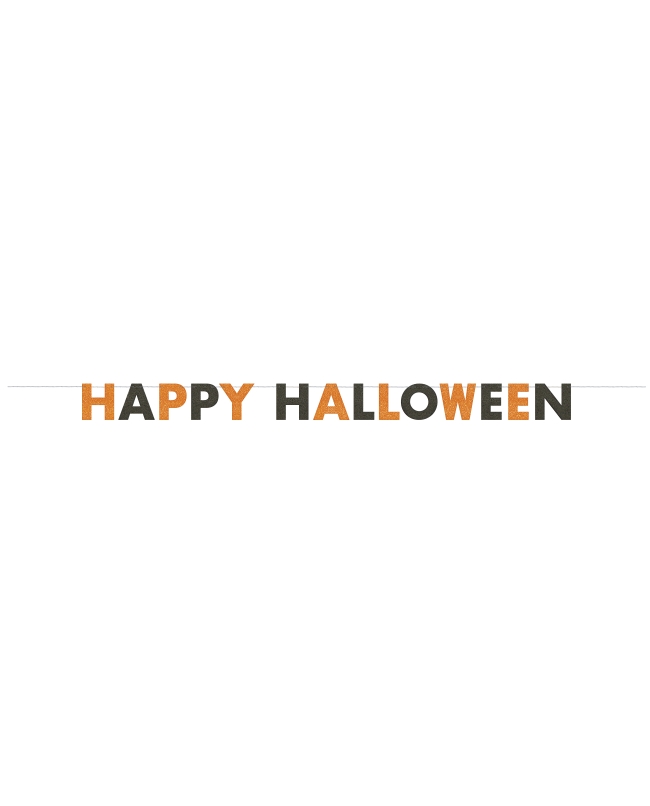 Guirnalda Happy Halloween Naranja Y Negra Brillante