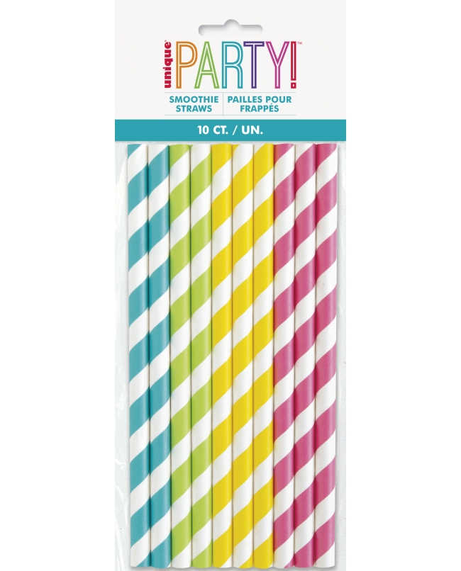 Pajitas Papel Rayas Para Batidos Surtidas