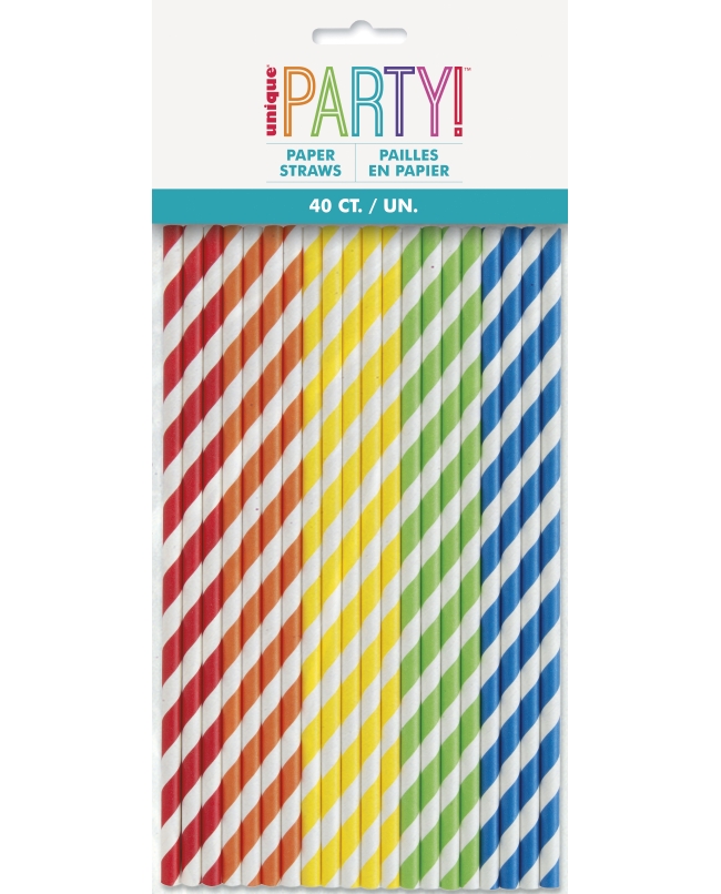 Pajitas Papel Colores Surtidos