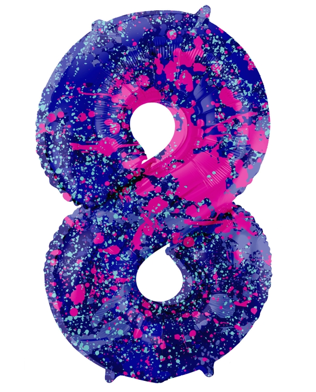 Forma Numero 8 Pintura Salpicada 86cm 