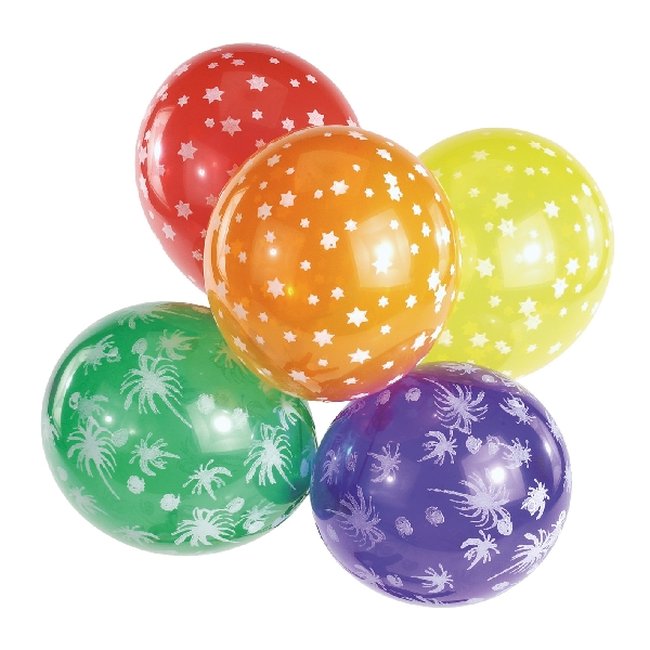 Globos Latex 25,4cm Estrellas Surtido