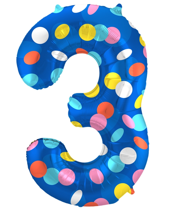 Forma Numero 3 Puntos Color 86cm 