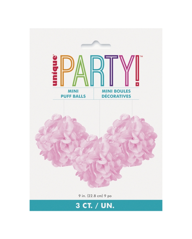 Deco Mini Pompones Tisu Rosa Pastel