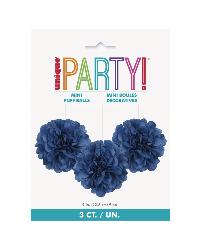 Deco Mini Pompones Tisu Azul Real