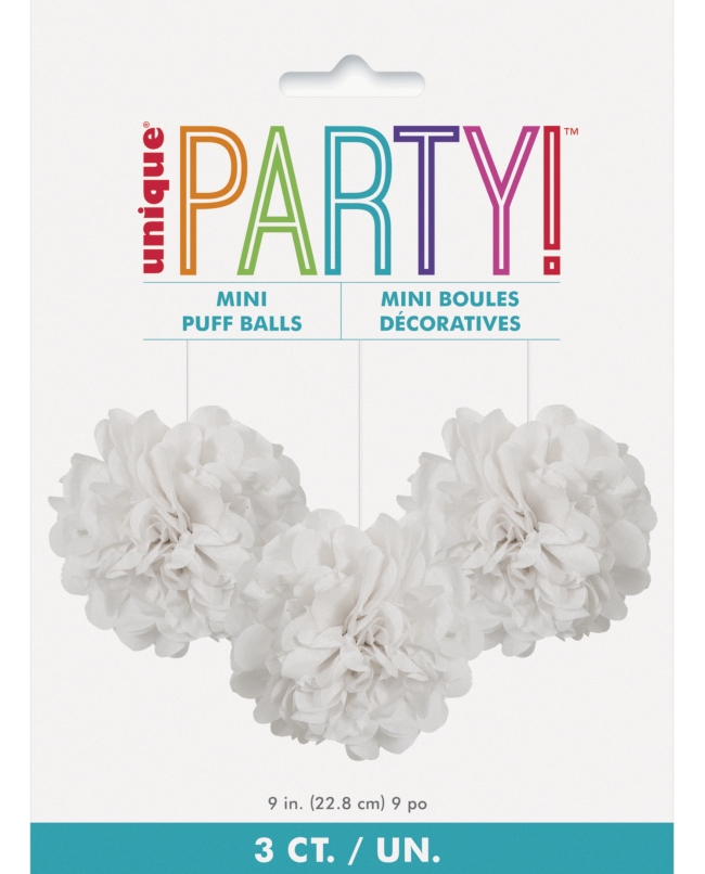 Deco Mini Pompones Tisu Blanco
