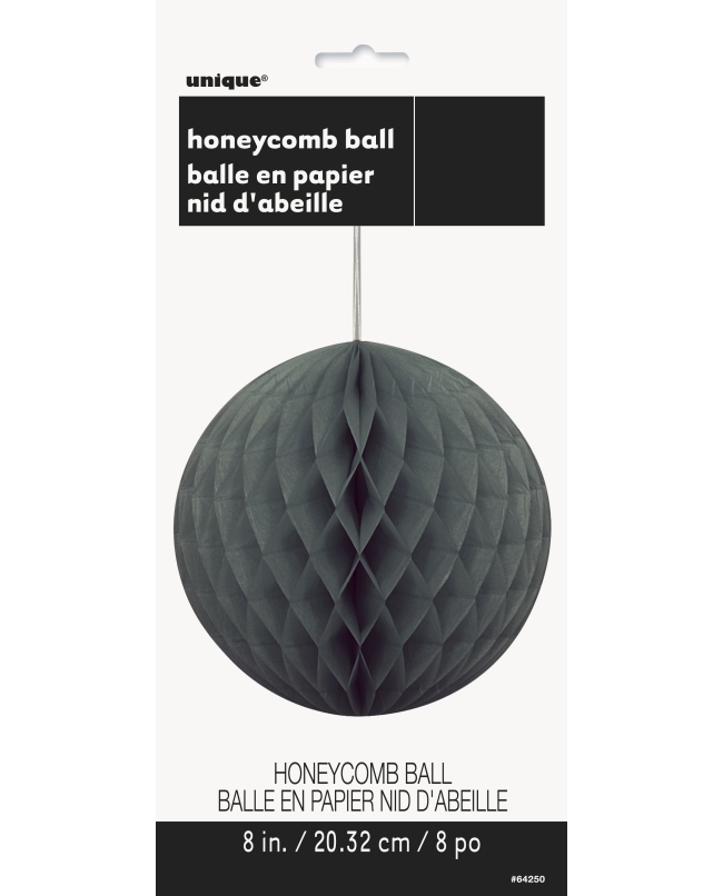 Deco Bola Nido Abeja Negro 20,3cm