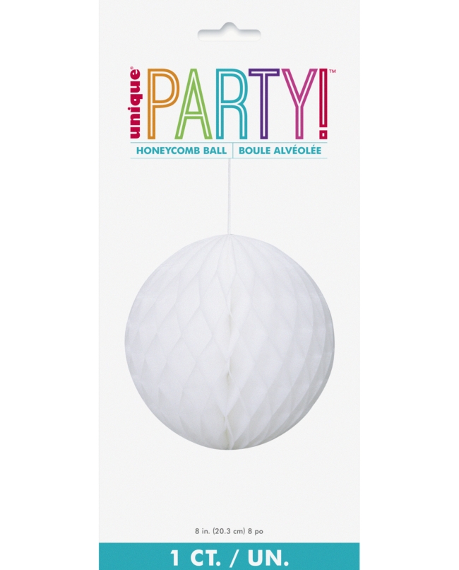 Deco Bola Nido Abeja Blanco 20,3cm