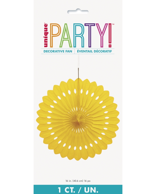 Deco Abanico Tisu Amarillo 40,6cm