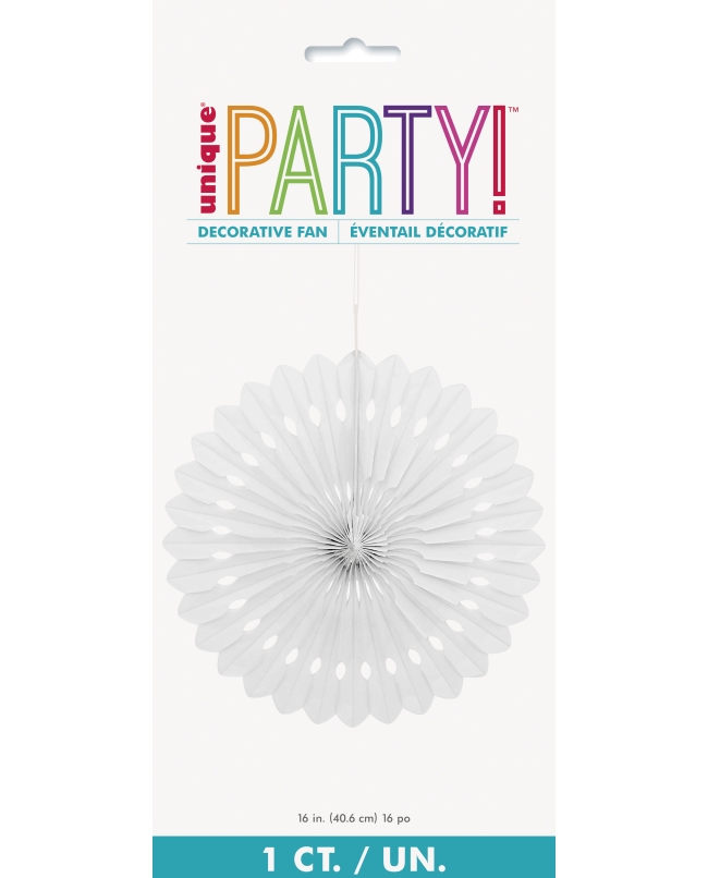 Deco Abanico Tisu Blanco 40,6cm